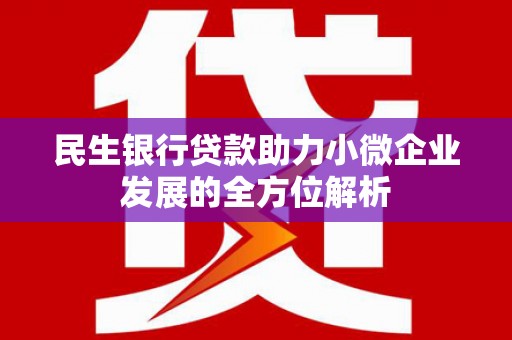 洛川民生银行贷款助力小微企业发展的全方位解析