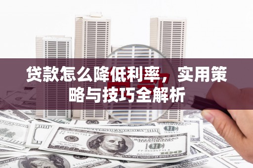 洛川贷款怎么降低利率，实用策略与技巧全解析
