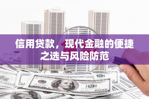 洛川信用贷款，现代金融的便捷之选与风险防范
