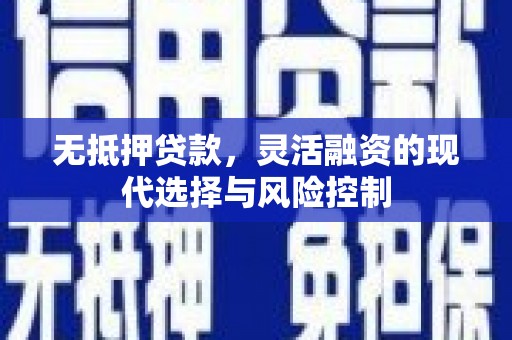洛川无抵押贷款，灵活融资的现代选择与风险控制
