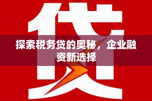 洛川探索税务贷的奥秘，企业融资新选择