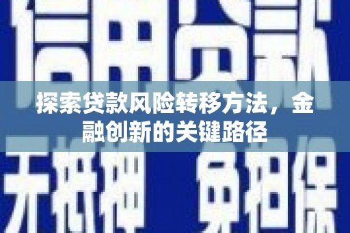 洛川探索贷款风险转移方法，金融创新的关键路径